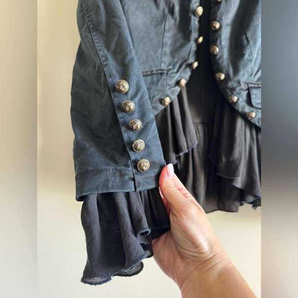 Free People Romantic Ruffles Jacket-Black - Picture 15 of 16